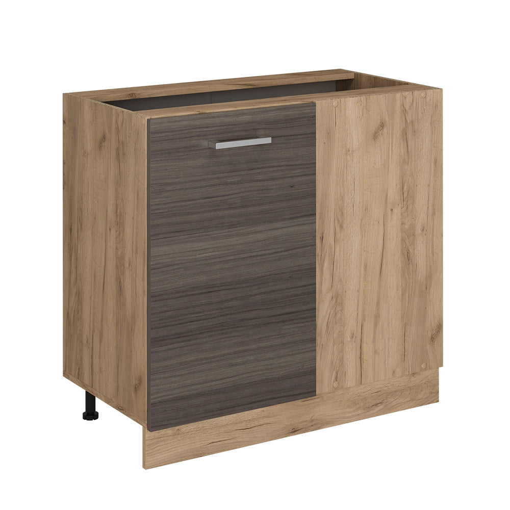 Mobile ad angolo cucina R-Line Grigio nobile/Rovere dorato 86 cm senza piano di lavoro Vicco