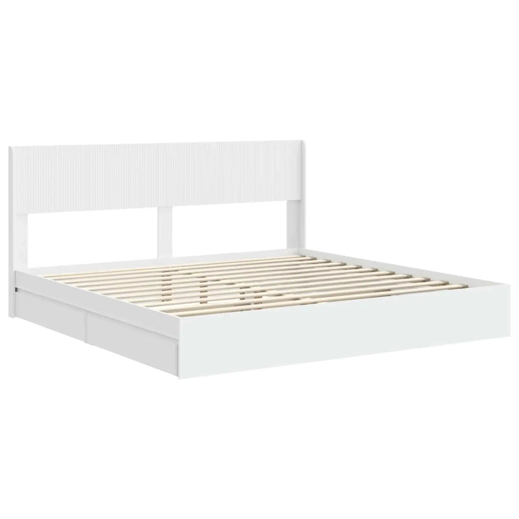 Struttura del letto con stoccaggio e testata Bianco 3414353