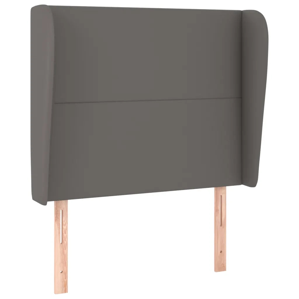 Testiera | Testata ad Orecchio Grigio Scuro 93x23x118/128cm in Similpelle