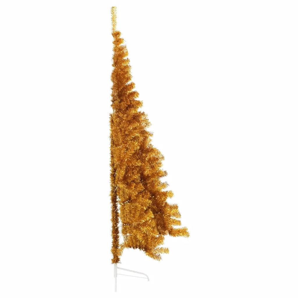 Albero di Natale Artificiale a Metà con Supporto Oro 240 cm PET 344694