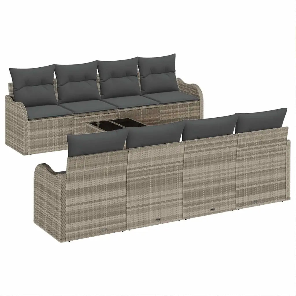 Set Divano da Giardino 9 pcs Grigio chiaro e grigio scuro 3354301