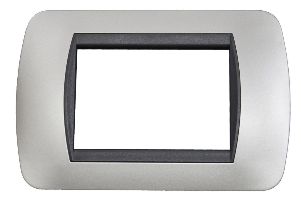 PLACCHETTA PLACCA SILVER COMPATIBILE LIVING 3 POSTI COPRI INTERRUTTORE CL 119-02