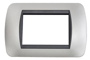PLACCHETTA PLACCA SILVER COMPATIBILE LIVING 3 POSTI COPRI INTERRUTTORE CL 119-02