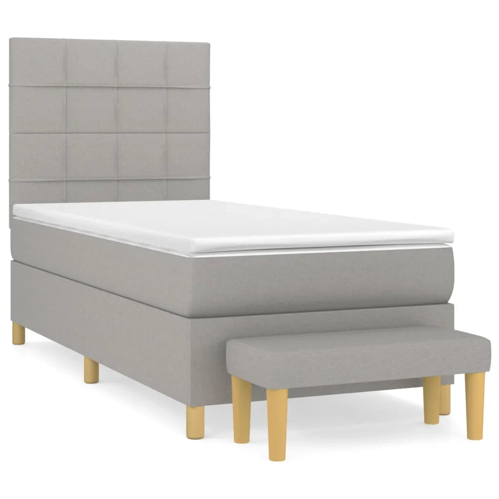 Giroletto a Molle con Materasso Grigio Chiaro100x200 cm Tessutocod mxl 99208