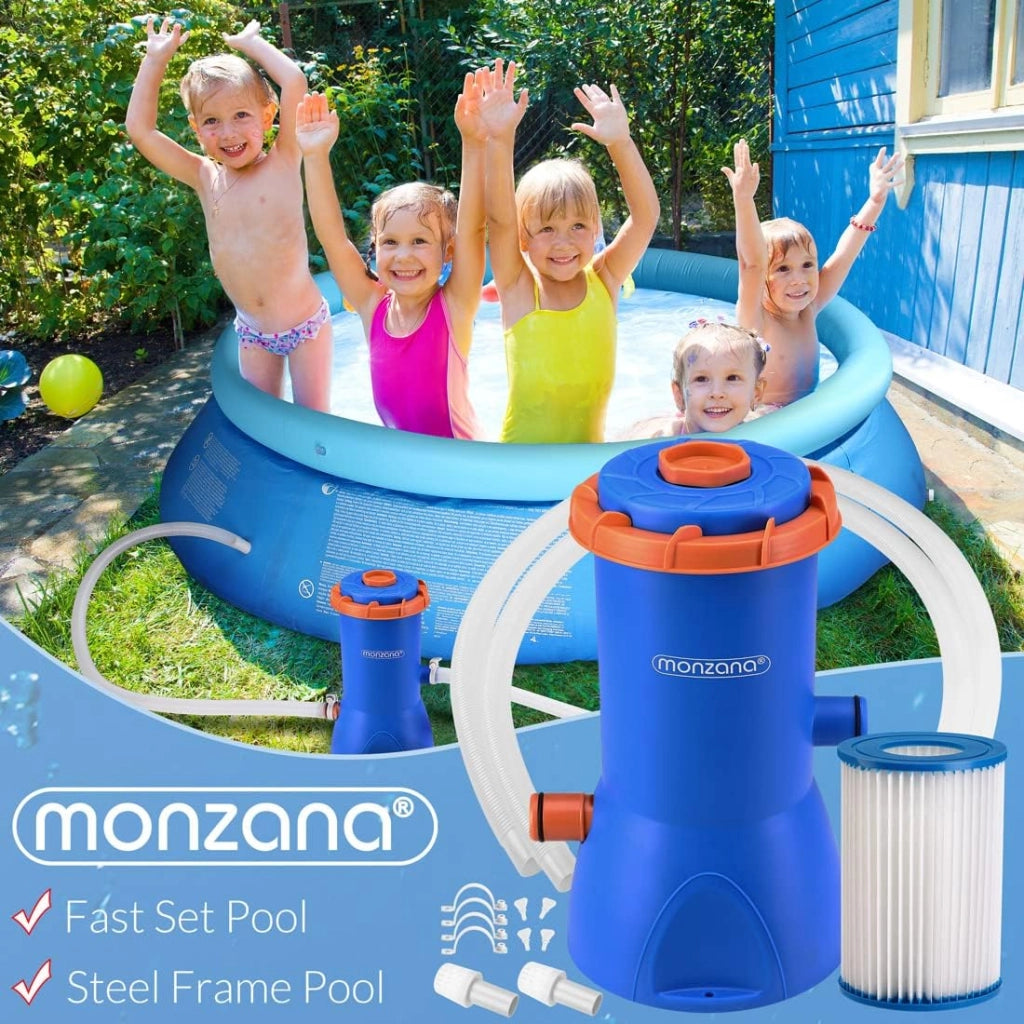 Sistema di Filtraggio a Cartuccia MZP90 Portata 3800L/h 90 W Pompa Filtro per Piscina