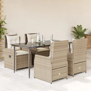 Set da Pranzo da Giardino 5 pz con Cuscini Beige in Polyrattan 3262885