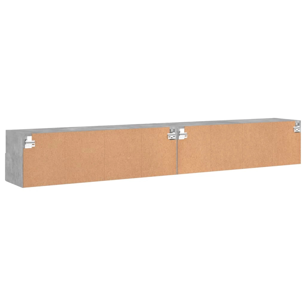Mobile TV multimediale da parete mensola TV credenza TV per sala da pranzo soggiorno camera da letto 2 pezzi 100 x 30 x 30 cm legno ingegnerizzato grigio 02_0029020