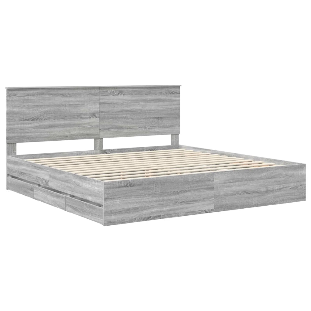 Struttura del letto con cassetto Grigio Sonoma 200 x 200 cm 3411087