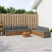Set di divani da esterno 9 pz Naturale e Antracite 3384188