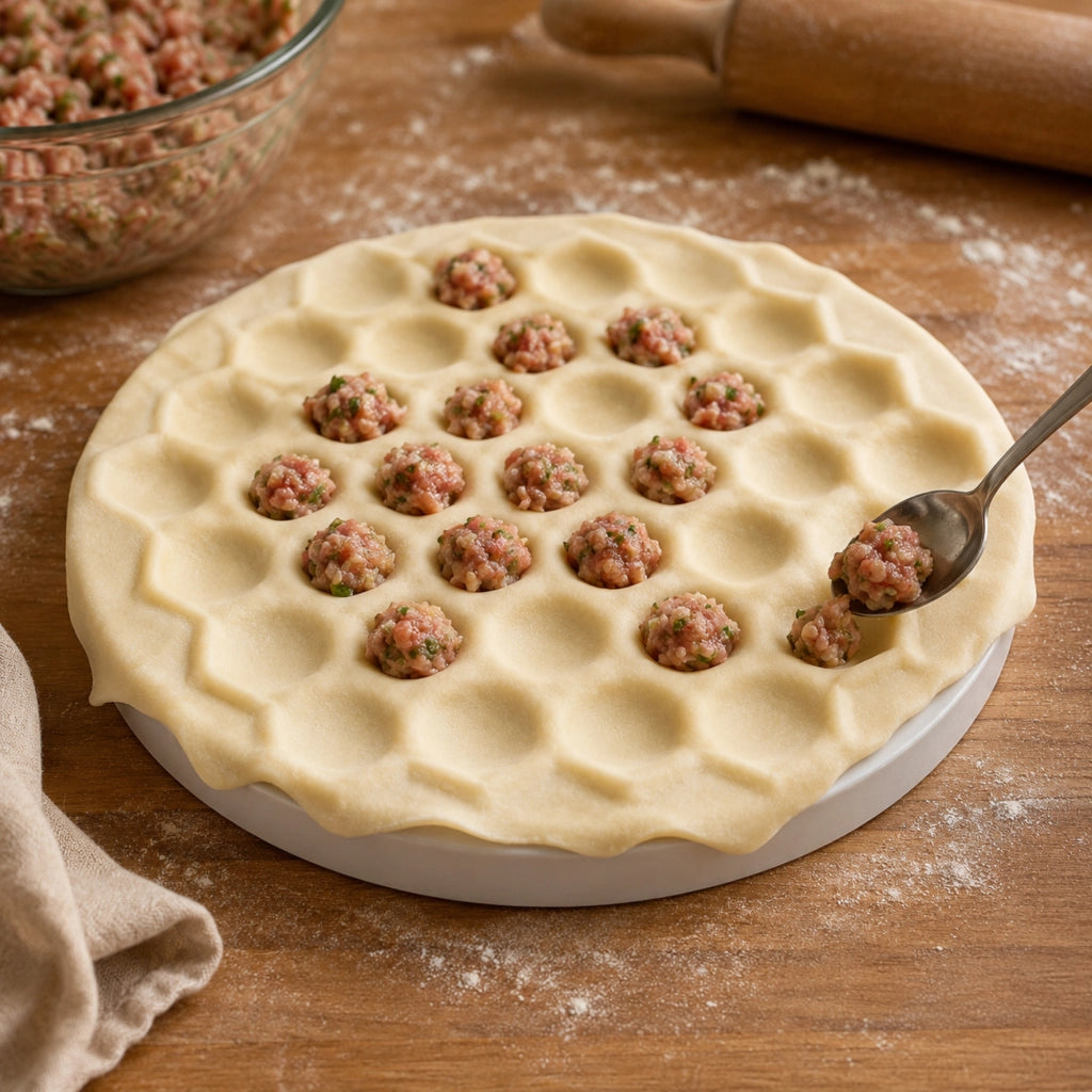 KADAX Pierożnica na pierogi średnica 24cm biała <5