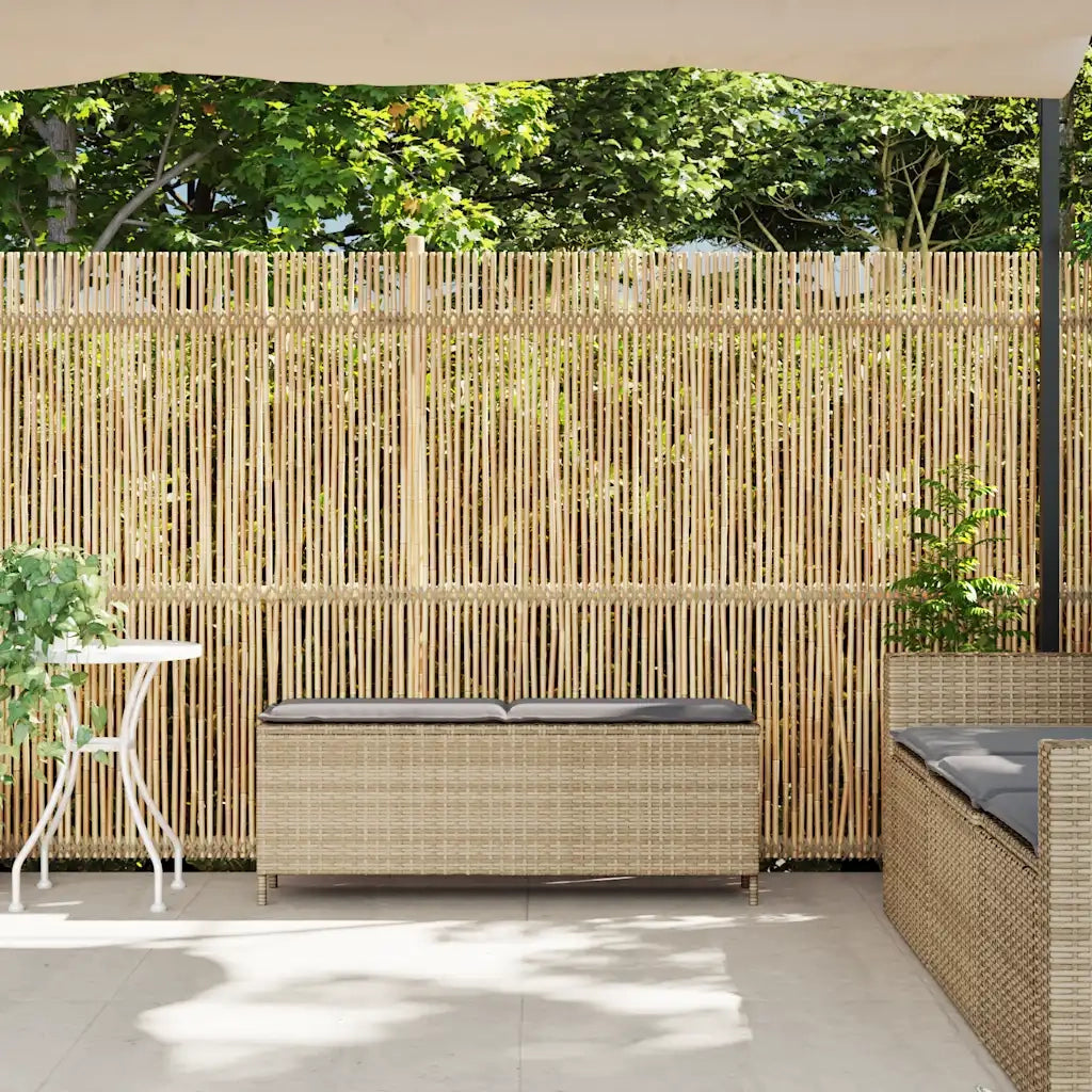 Panca da Giardino con Cuscino Beige 110x30x40,5cm in Polyrattan 275080