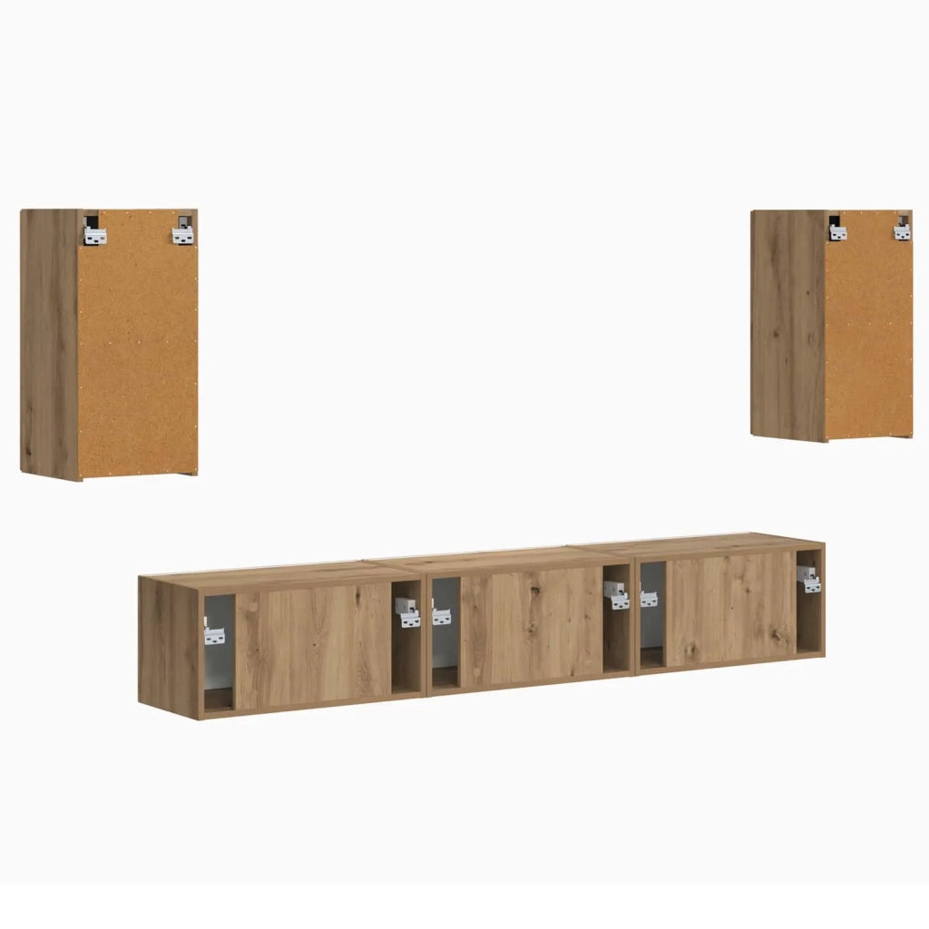 Set mobile TV 5 pcs Rovere artigianale Legno multistrato 3409077