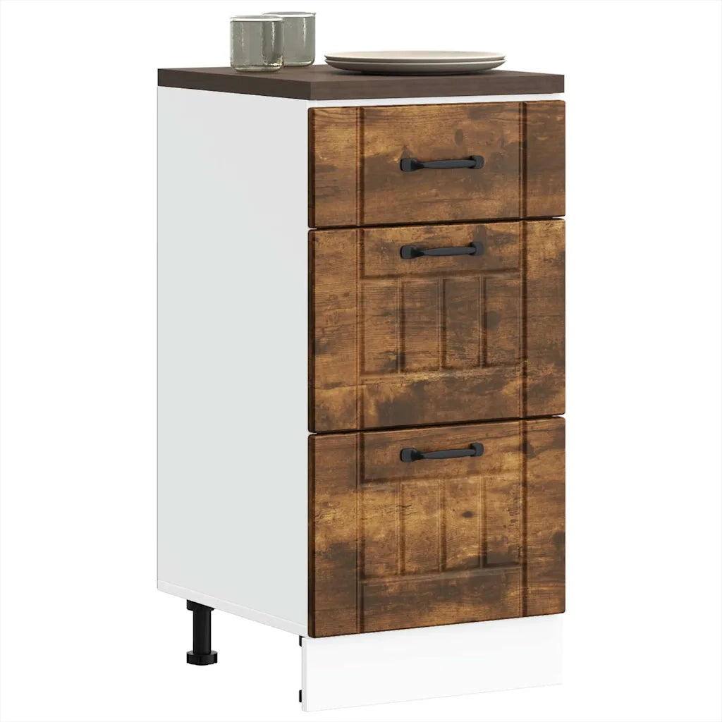 Base da Cucina Lucca Rovere Fumo in Legno Multistrato 854235