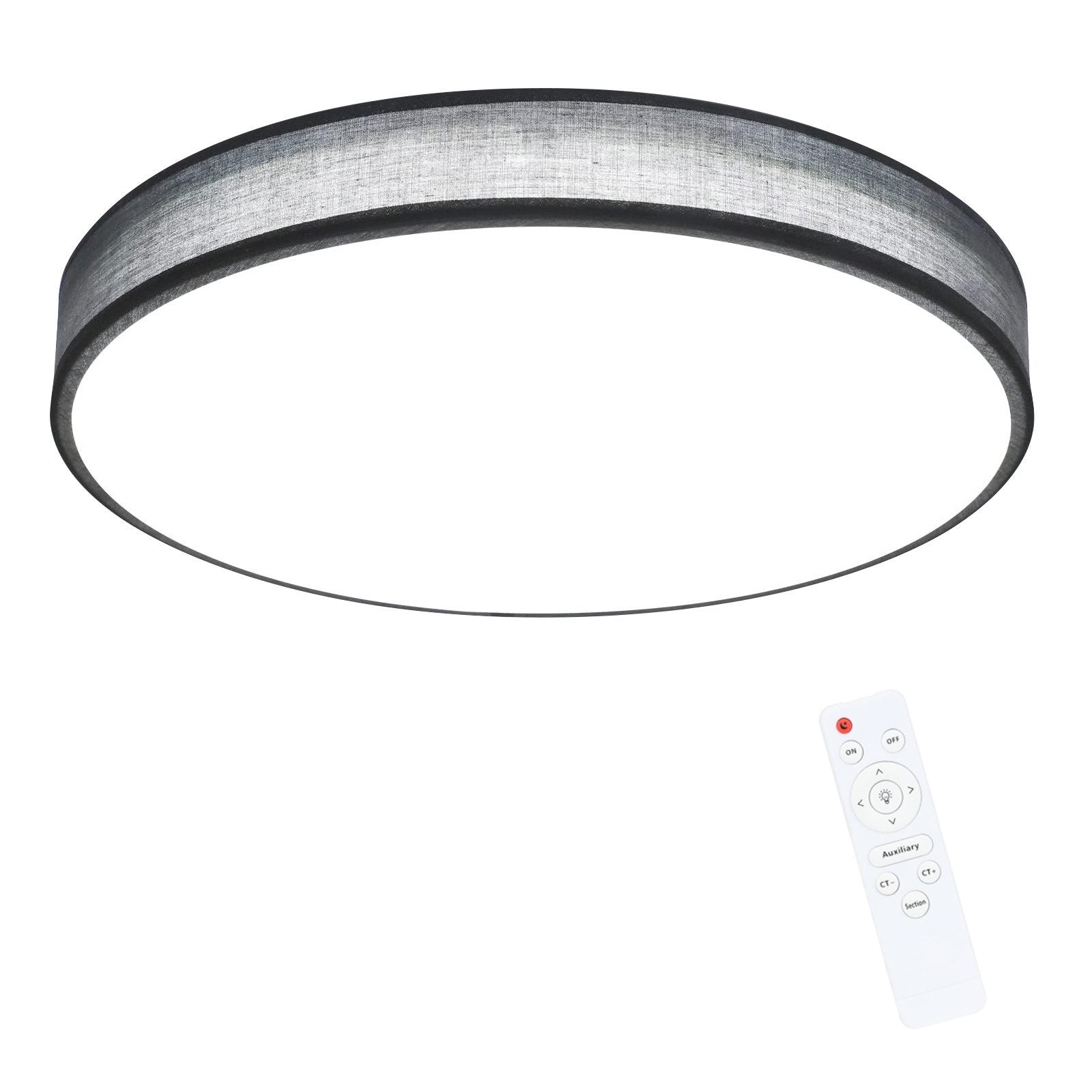 ZMH Lampada da soffitto LED 38cm paralume tessuto rotondo 38W per camera letto