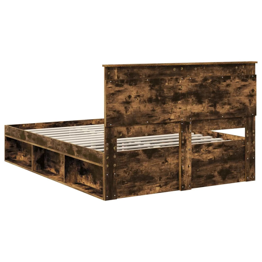 Struttura del letto Rovere fumé 150 x 200 cm Pino massello 3410076