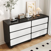 Armadio Mobiliario per Camera - Bianco/nero - Rotante - 6 Porte - Ruote