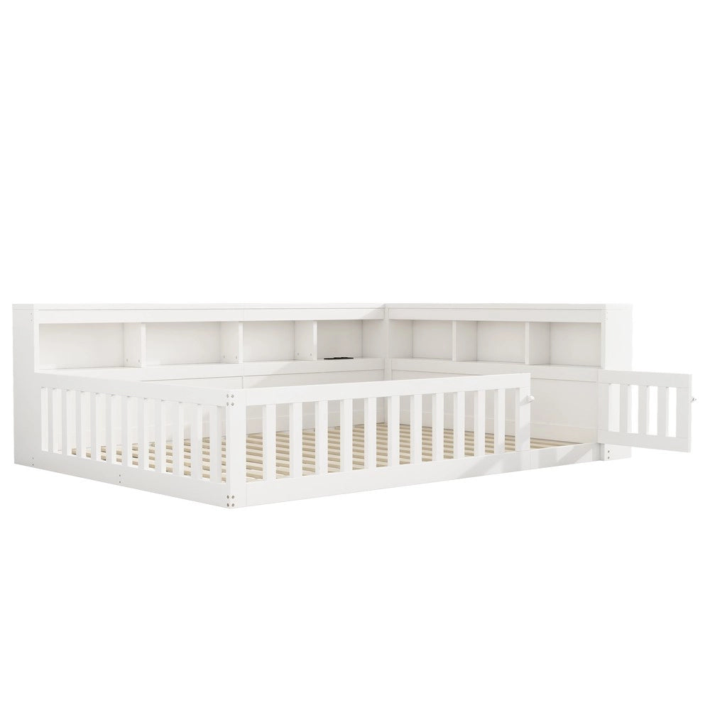 Letto Divano con Contenitore e Doghe ¨C MINIMAL ¨C Bianco 140x200