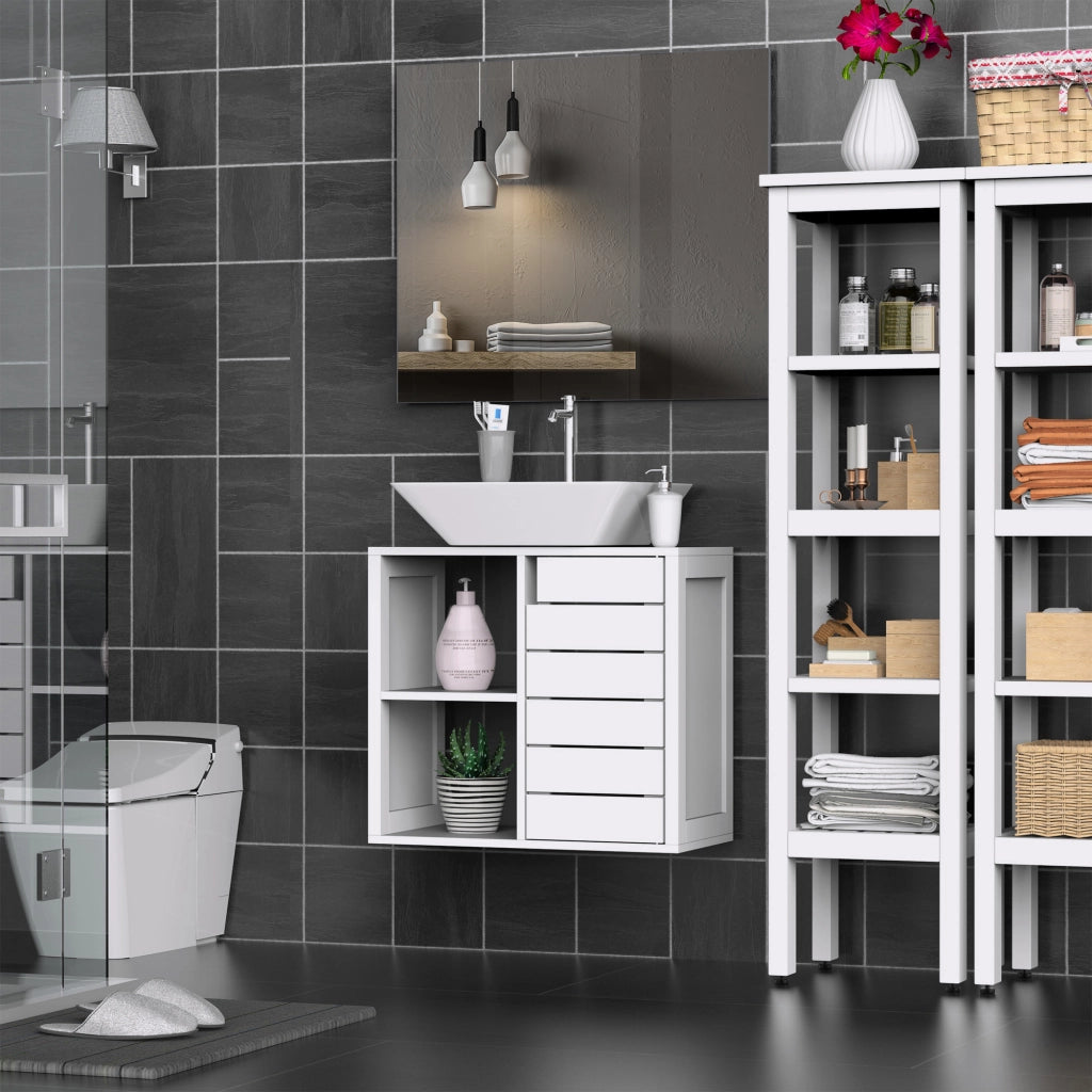 Mobile Bagno Sottolavabo Sospeso ¨C zephmum ¨C Bianco 60x30x54 cm
