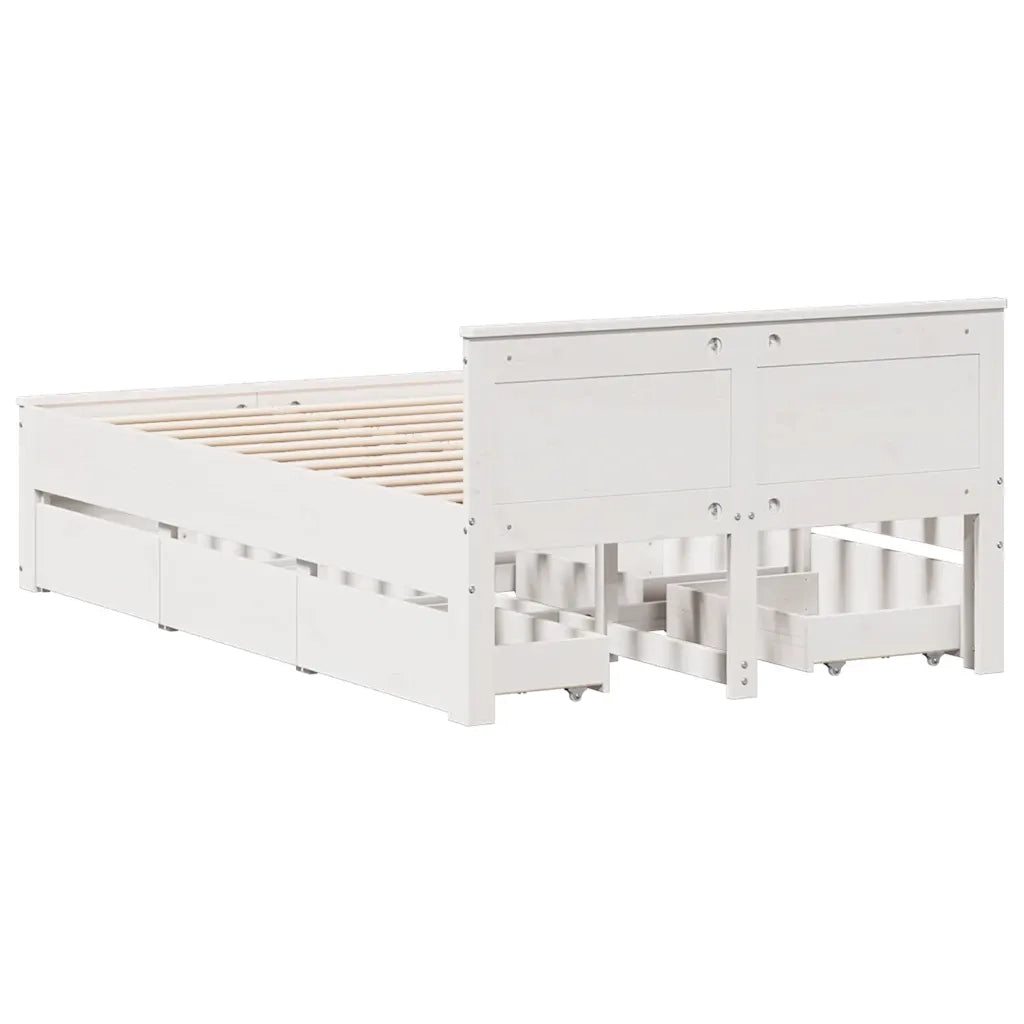 Giroletto senza Materasso con Testata Bianco 135x190 cm Pino