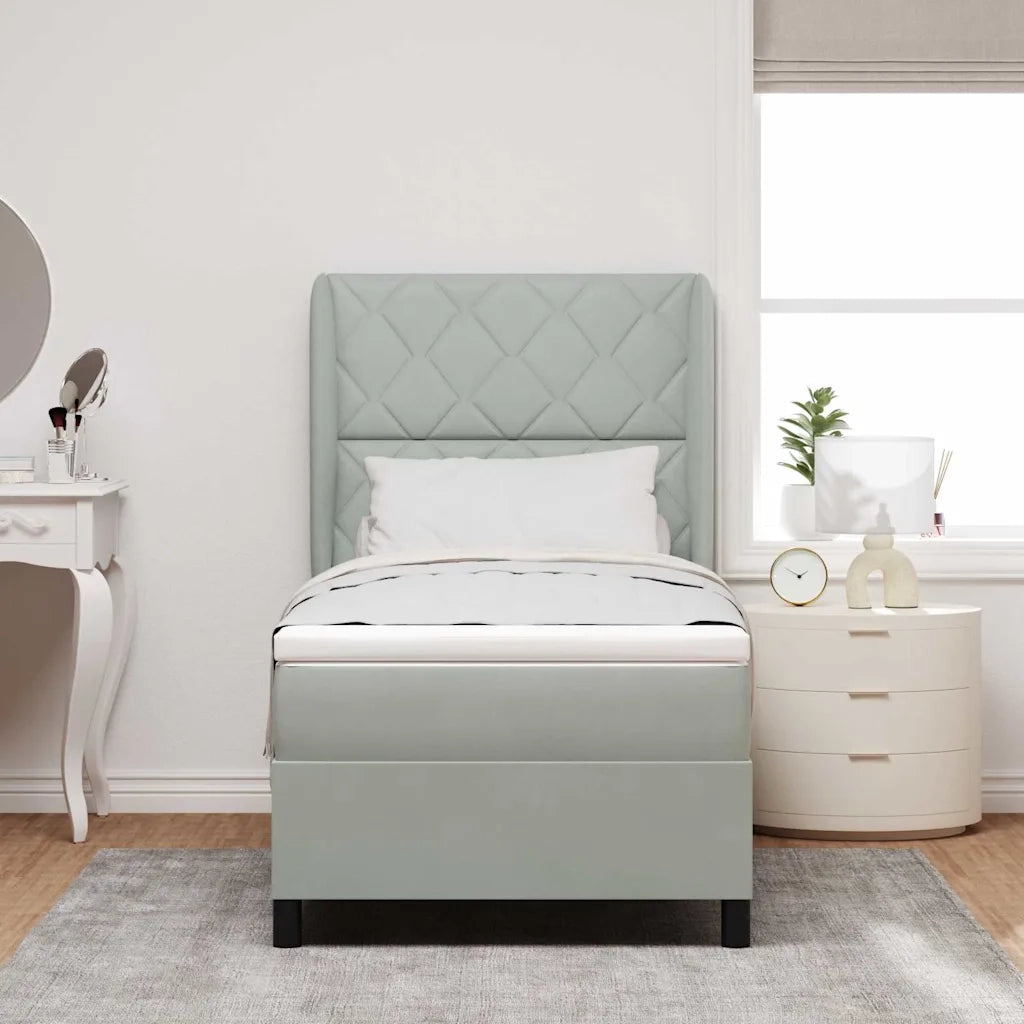 Letto a molle con materasso Grigio chiaro 200 x 100 cm Velluto 3340970