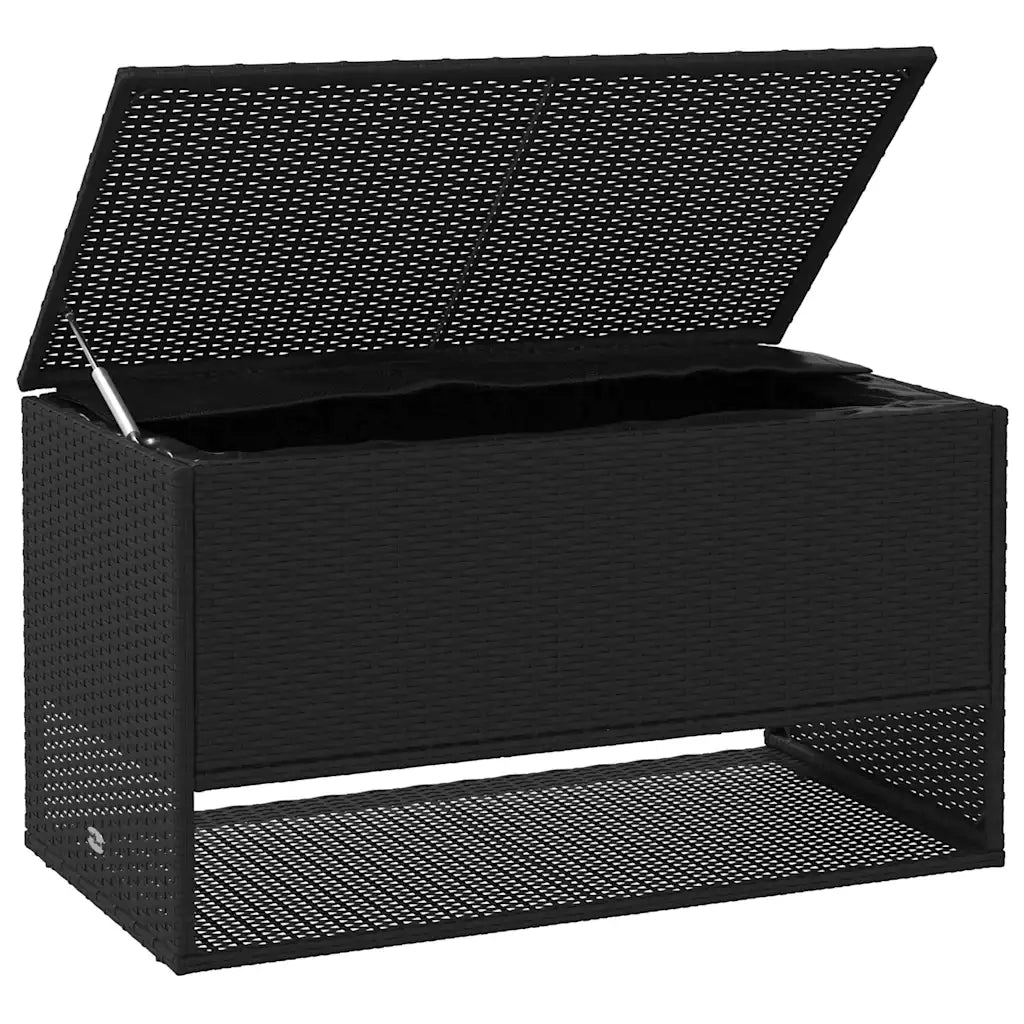 Scatola per Cuscini da Esterno Nero 100x55x55,5 cm Polyrattan CFW8132185