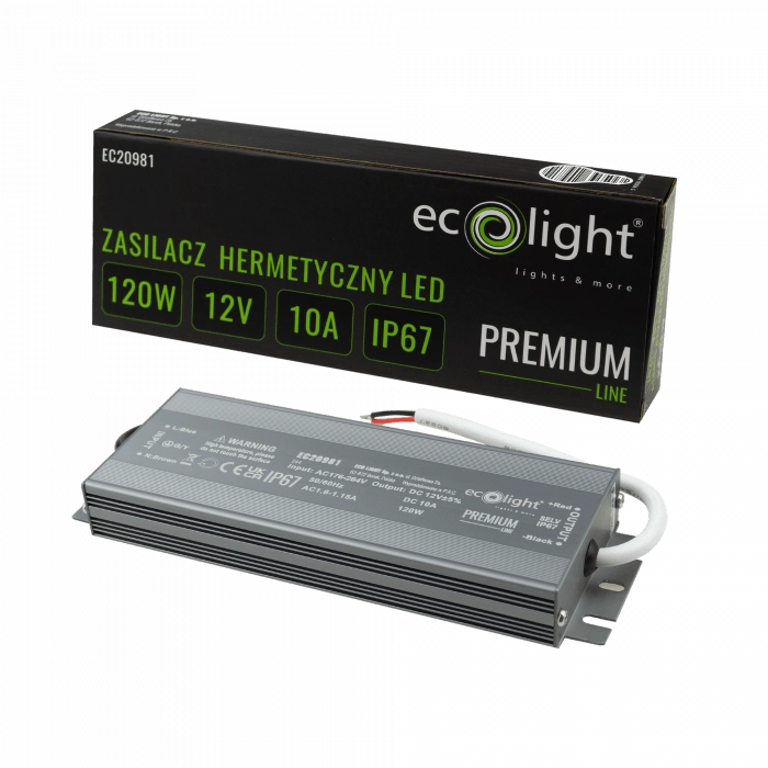 Alimentatore LED Ecolight Premium 120W 12V IP67 ermetico