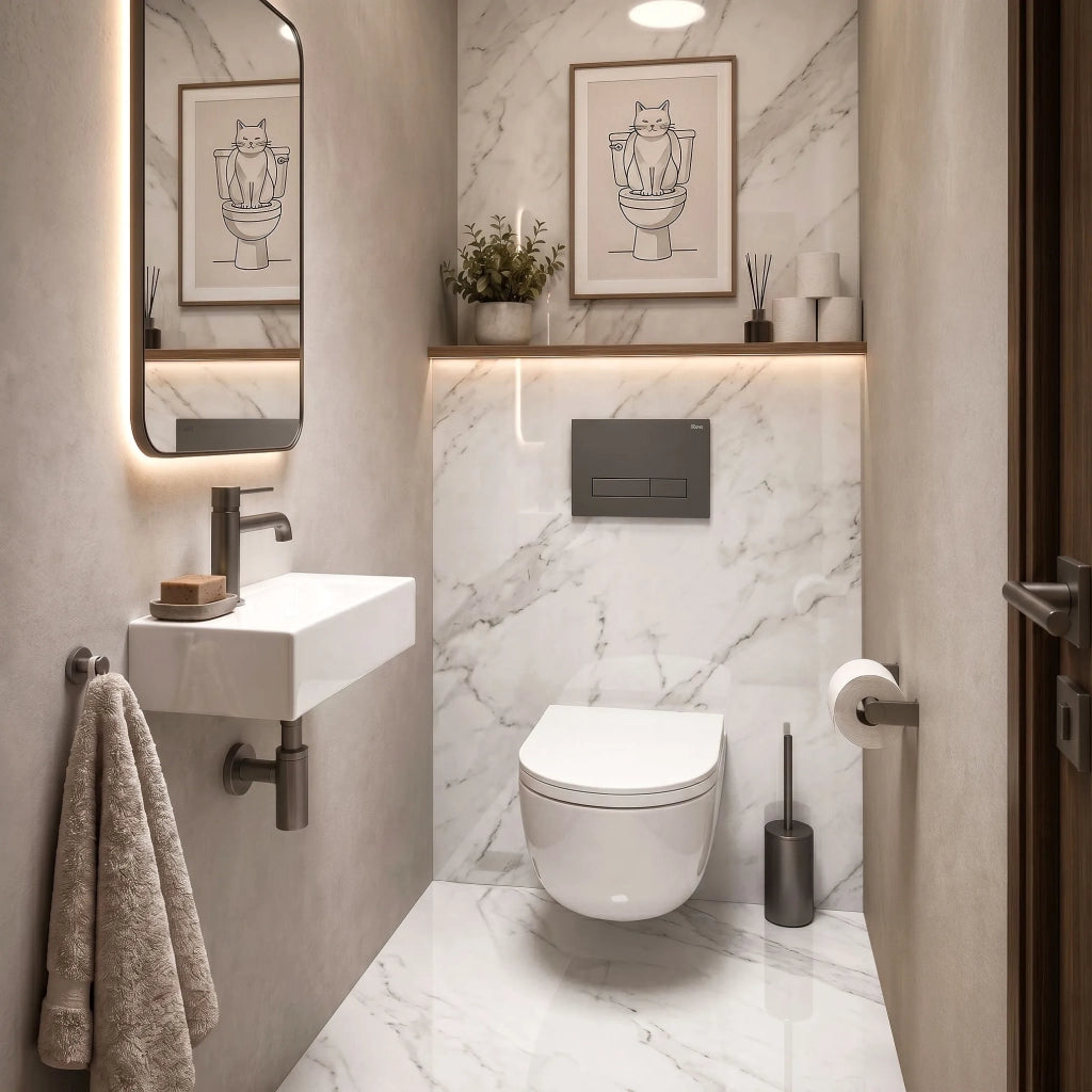 Set Telaio Da Incasso Per Wc Slim 024n Con Pulsante Hd Titan