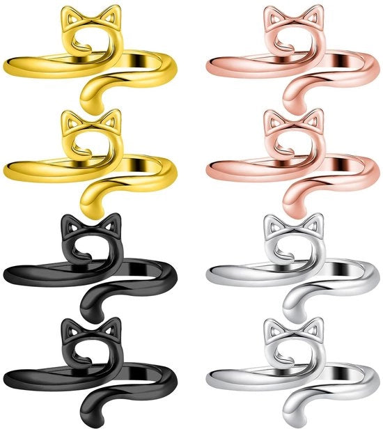 Accessori per gancio 8 pezzi - Anelli per gancio flessibili - Ganci per gatti in metallo - Accessori per gancio - Anello a catena - Incluso contenitore di trasporto - Gancio per mano