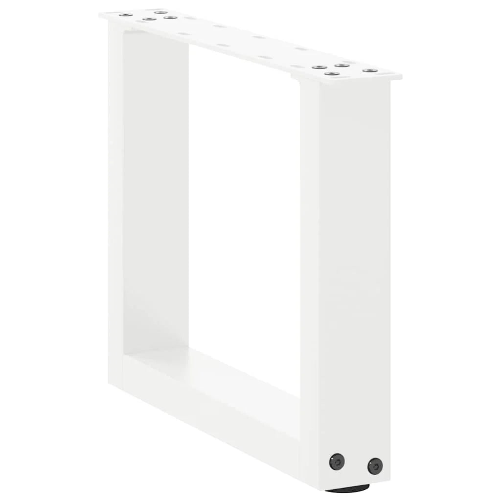 Set di 2 gambe per tavolino da caffè moderne e funzionali a forma di U 30 x 30 cm con piedini livellatori acciaio bianco 02_0057369