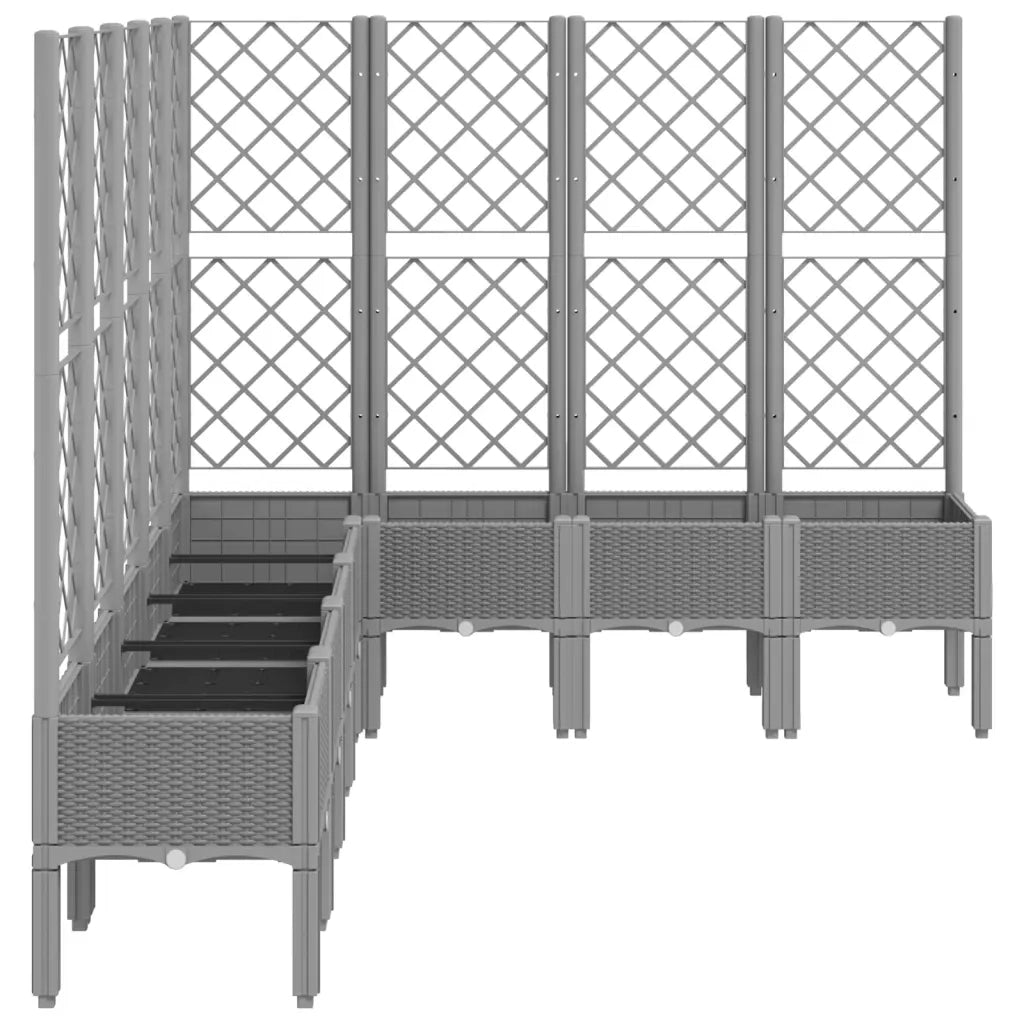 Fioriera Giardino con Traliccio Grigio Chiaro 200x160x142 cm PP 367942