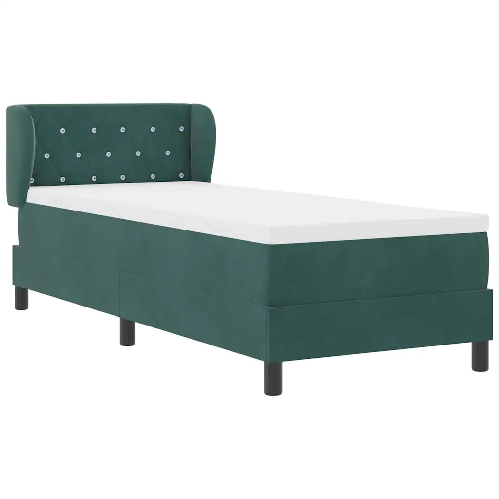 Letto a molle con testiera Verde scuro 80 x 200 cm Velluto 3340307