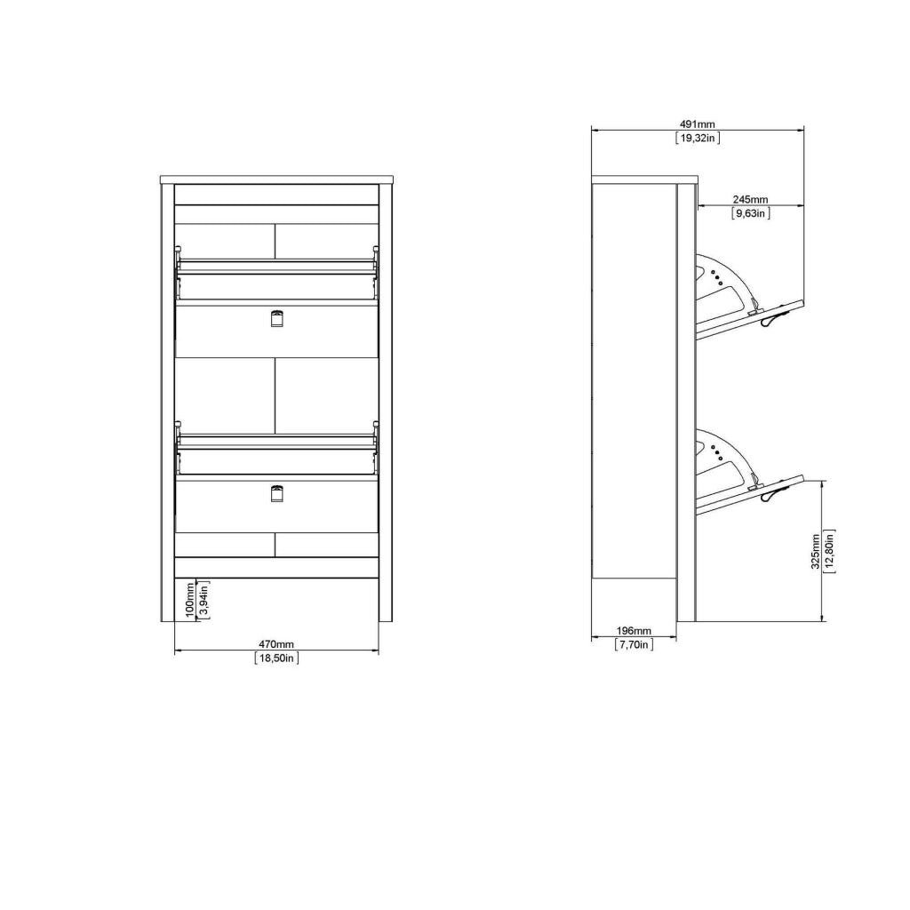 Scarpiera Tisoy, Mobile portascarpe, Armadio da ingresso multiuso, Mobiletto per calzature, 54x25 h103 cm, Nero