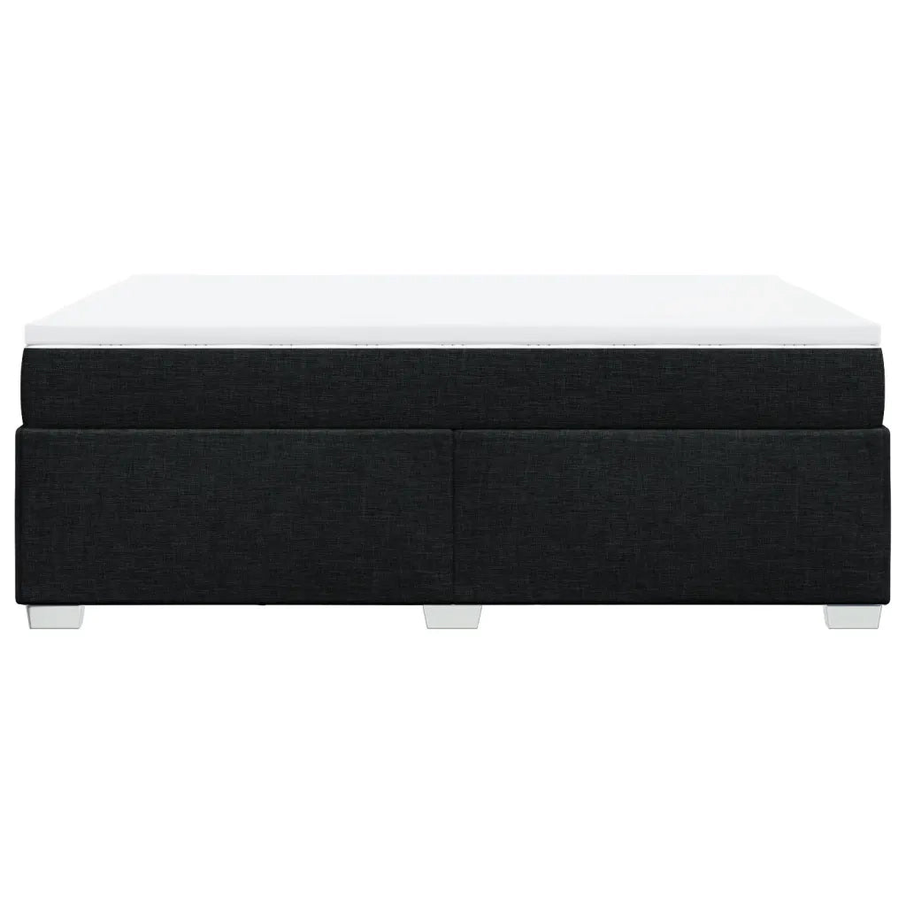 Giroletto a Molle con Materasso Nero 140x190 cm in Tessuto