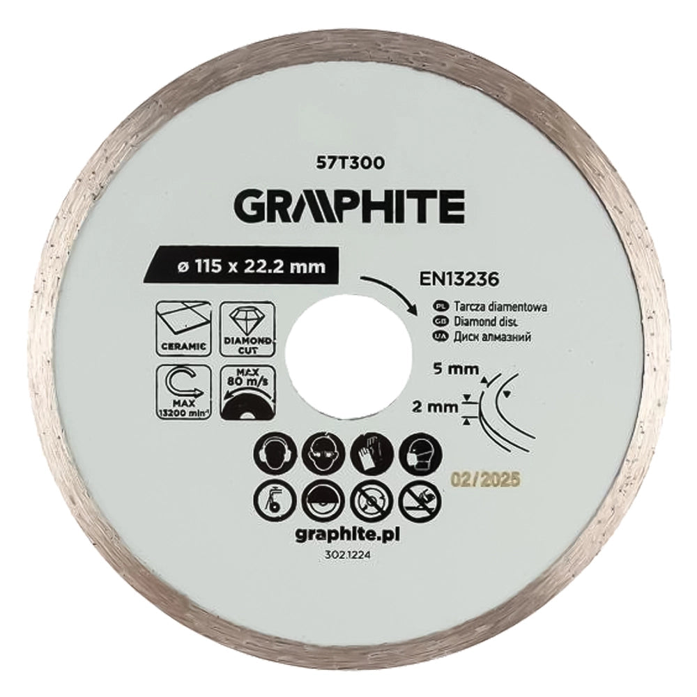 DISCO DIAMANTATO Ø 100 mm - foro 22,2 mm  - GRAPHITE