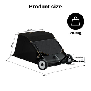 Spazzatrice trainata da prato per trattorini 105cm di larghezza Ruote in gomma da 266x60mm