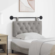 Testiera sospesa Con luce LED Grigio Chiaro Velluto
