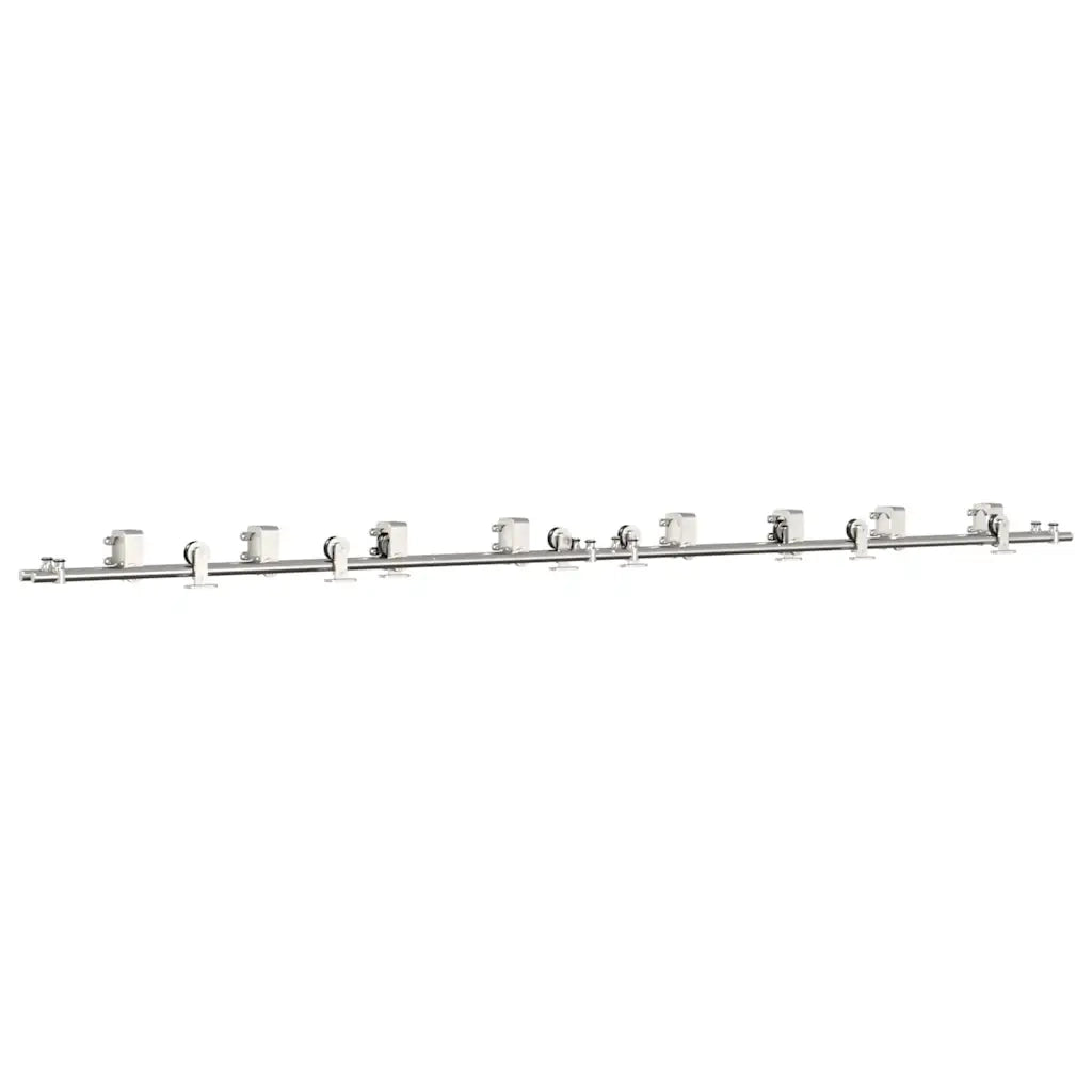 Kit Binari Porta Scorrevole 366 cm Acciaio Inossidabile Argento 3295767