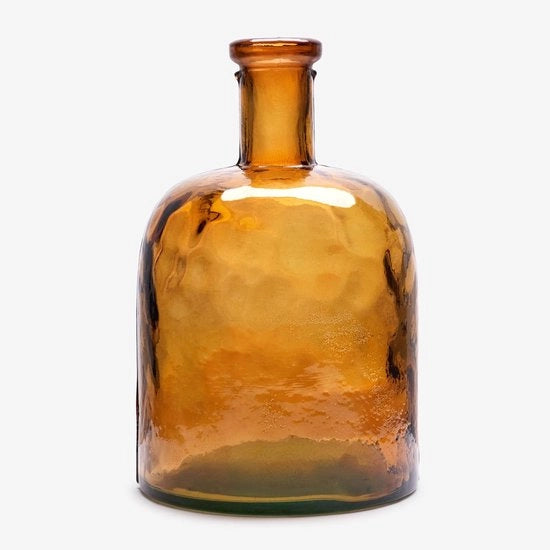 Caraffa di vetro ambra - stile mediterraneo - 1 pezzo - vetro riciclato