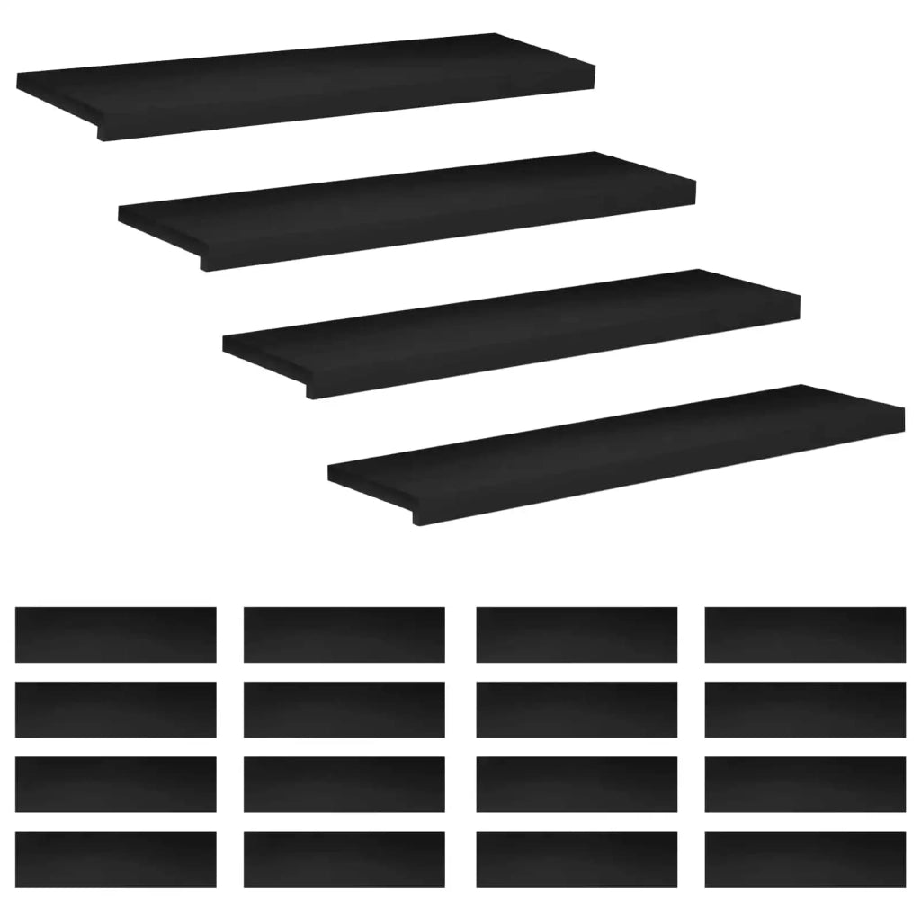Tappeti per scale 20 pz 90 x 25 x 2 cm Nero 3446534