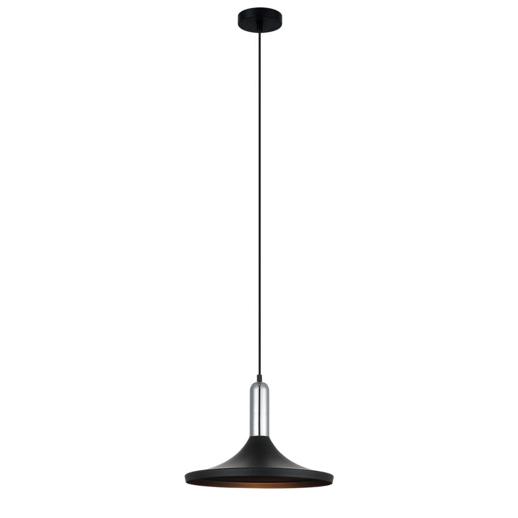 Lampada a sospensione Italux Lusty Ø36 nero cromo E27