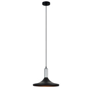 Lampada a sospensione Italux Lusty Ø36 nero cromo E27