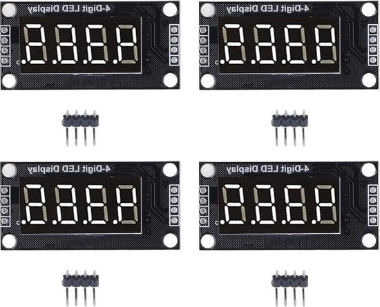 Quattro Set di Moduli Display Digitale 3,6 Pollici 4 Digitale Display a Segmenti LED 7 TM1637 5V Bianco