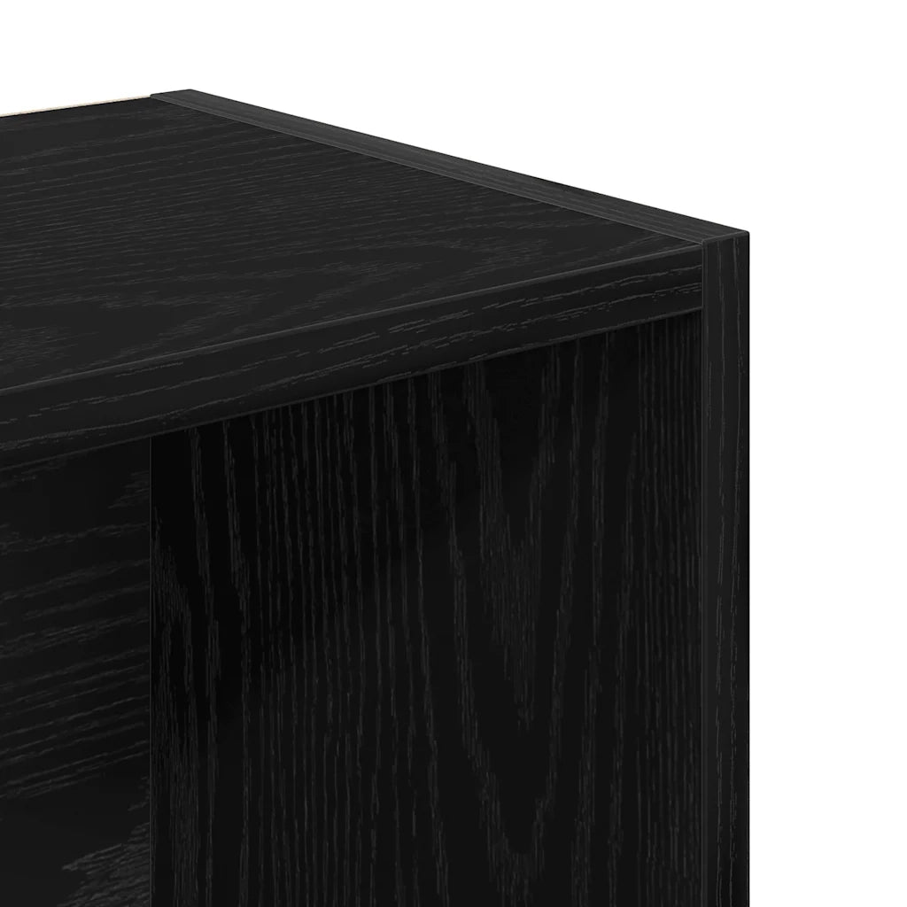 Libreria-Scaffale per Libri-Mobile di Stoccaggio Rovere Nero 31x24x102 cm in Legno Multistrato