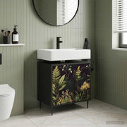 Mobile da Bagno RHENEN Rovere Nero 60 x 40 x 61 cm 8007409