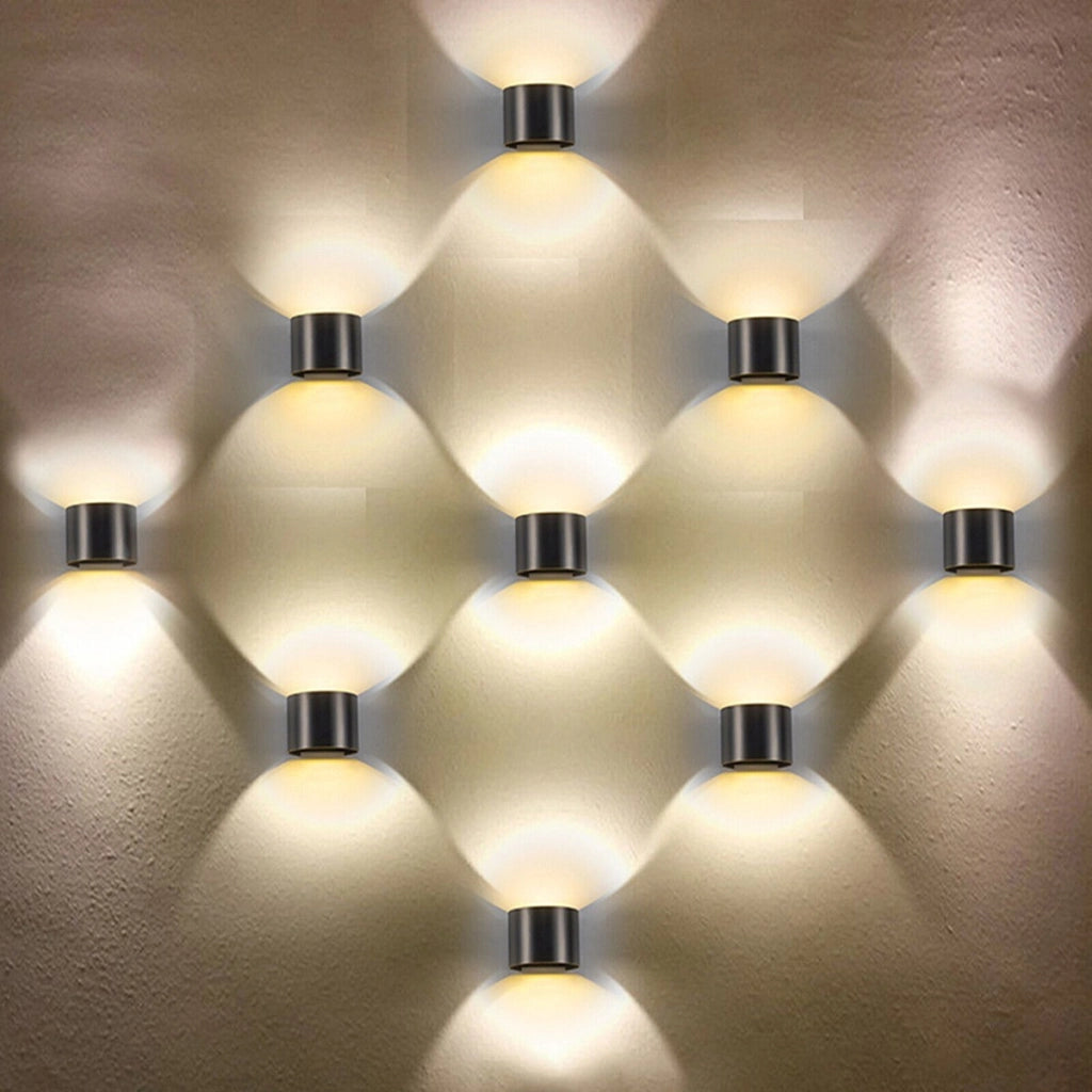 APPLIQUE LED COB LAMPADA PARETE 20W OVALE NERO LUCE CALDA INTERNO ESTERNO 19