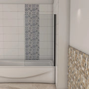 Parete Doccia Per Vasca 70x130 cm Sopravasca Walk in Vetro Temperato 5 mm Trasparente Anticalcare Telaio Nero Opaco