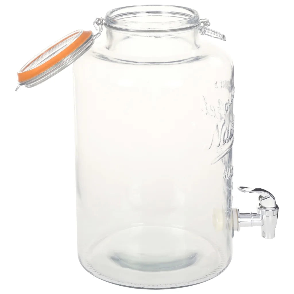 Distributore d'Acqua XXL con Rubinetto Trasparente 8 L Vetro CFW1039301