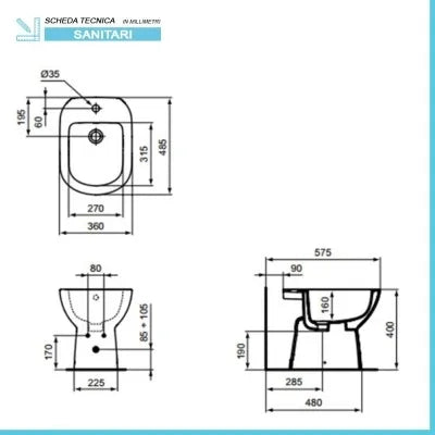 Sanitari Ideal Standard tradizionali scarico a terra e copriwater originale I.Life A