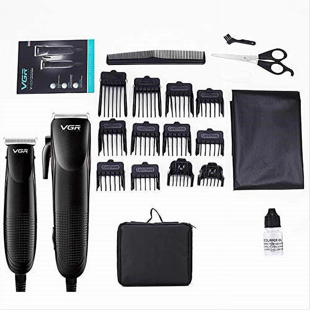 Trade Shop - Kit A 2 Rasoi Combinato Tagliacapelli Barba Trimmer Professionale Con Filo V-023 -