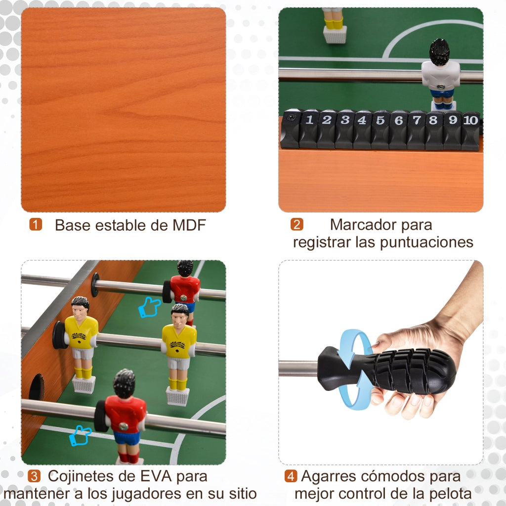 Tavolo da calcio balilla ¨C zephmum ¨C 122x61x80,7 cm naturale